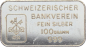 Preview: 100 Gramm Silberbarren Schweizerischer Bankverein - Johnson Matthey London