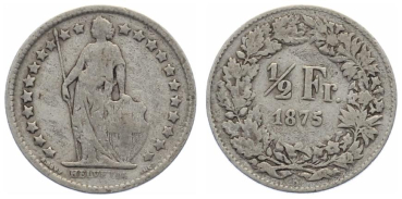 Preview: 1/2 Franken 1875 B