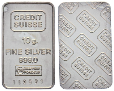 Preview: 10 Gramm Silberbarren Credit Suisse