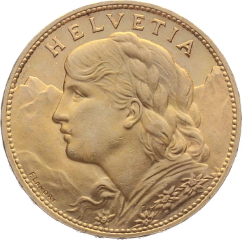 Preview: *Schweiz 100 Franken 1925 B - Gold Vreneli