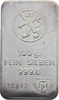 Preview: 100 Gramm Silberbarren - Bank Leu