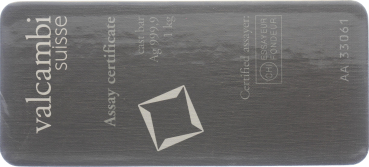 1000 Gramm Valcambi SA - 999 Feinsilber