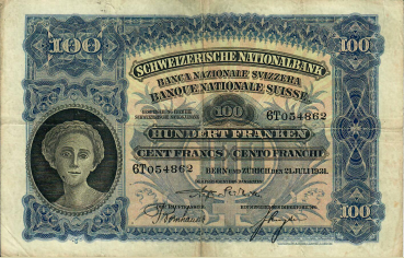 100 Franken Mäher 1931 - 6T 054862