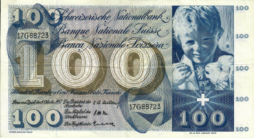 100 Franken St. Martin Schweizer Banknote