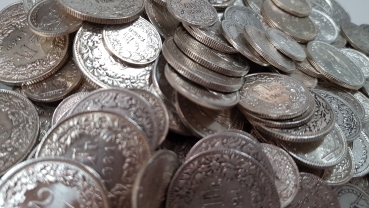 1 kg Schweizer Silbergeld 1/2 Franken, 1 Franken & 2 Franken bis 1967