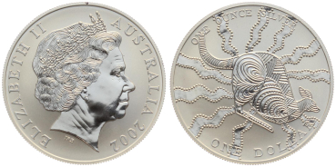 Australien 1 Dollar 2002 Känguru - 1 Unze Feinsilber