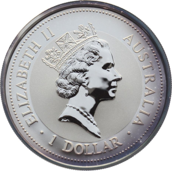 Preview: Australien 1 Dollar 1998 Kookaburra - 1 Unze Feinsilber - Privymark "Luxembourg"