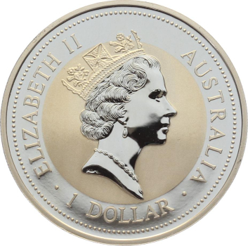Preview: Australien 1 Dollar 1997 Kookaburra - 1 Unze Feinsilber - Privymark "Th. Edison"