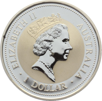 Preview: Australien 1 Dollar 1997 Kookaburra - 1 Unze Feinsilber - Privymark "Italy"