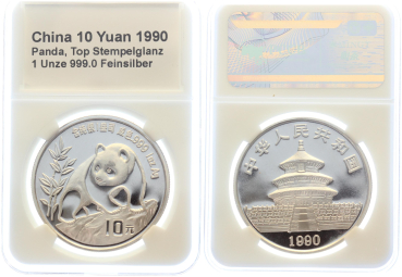 China 10 Yuan 1990 Silber Panda - 1 Unze Feinsilber