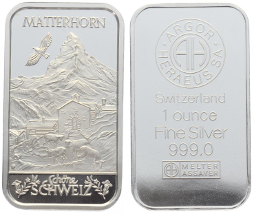 Preview: Schöne Schweiz - Matterhorn - 1 Unze Feinsilber