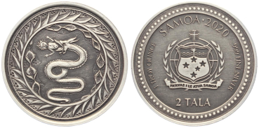 Samoa 2 Tala 2020 - 1 Unze Feinsilber