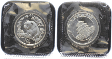 Preview: China 10 Yuan 1997 Silber Panda - 1 Unze Feinsilber
