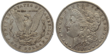 Preview: USA 1 Dollar 1887 o. Mzz. Typ Morgan