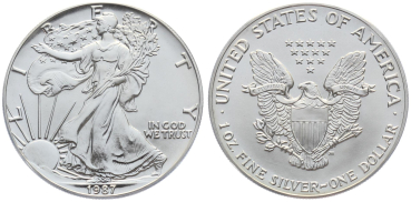 USA 1 Dollar 1987 Silver Eagle - 1 Unze Feinsilber