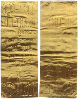Vietnam | KIM-THANH Saigon-Hongkong-Hanoi-Pnompenh o.J Goldbarren / Goldplatte / Goldblech
