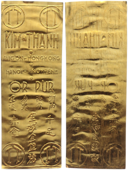 Vietnam | KIM-THANH Saigon-Hongkong-Hanoi-Pnompenh o.J Goldbarren / Goldplatte / Goldblech