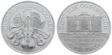 Österreich 1.5 Euro 2022 1 Unze Feinsilber - Wiener Philharmoniker