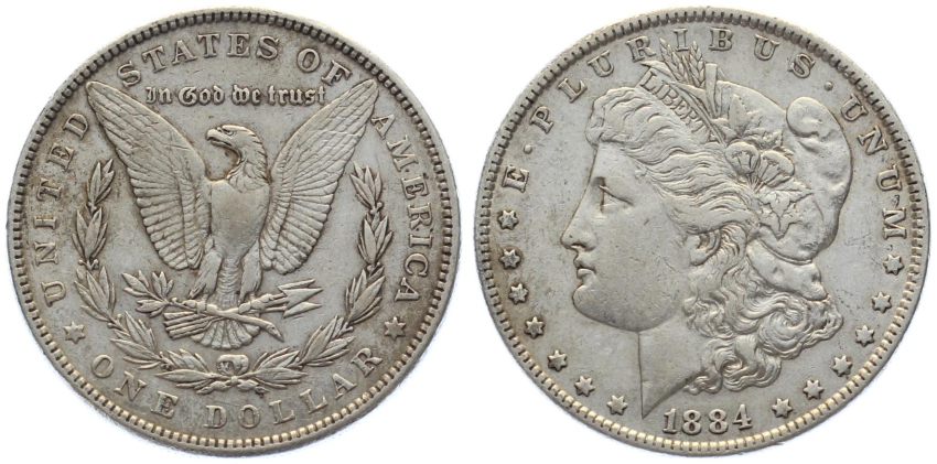 USA 1 Dollar 1884 – Morgan Dollar Silber