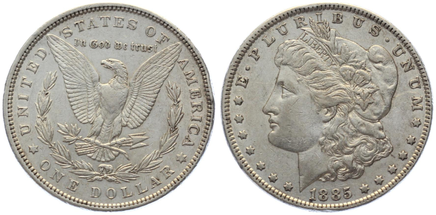 USA 1 Dollar 1885 – Morgan Dollar Silber