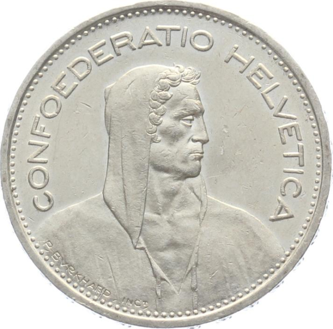 5 Franken 1933 B - vorzüglich