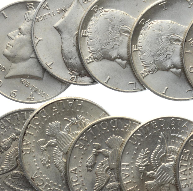 USA 1/2 Dollar 1964 - Kennedy - Lot mit 10 Stück