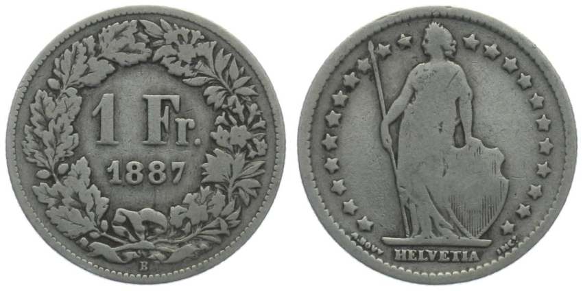 1 Franken 1887 B