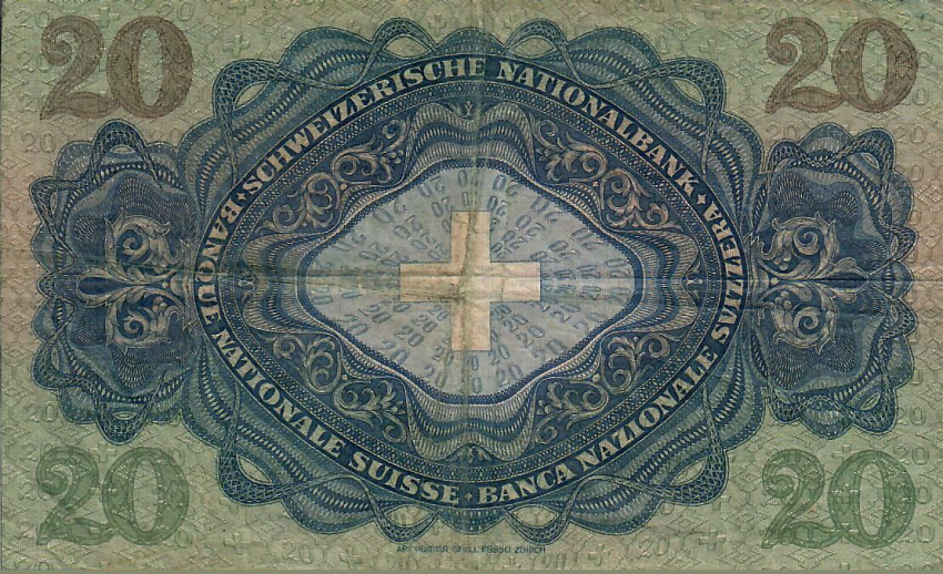 Schweiz 20 Franken Banknote Heinrich Pestalozzi