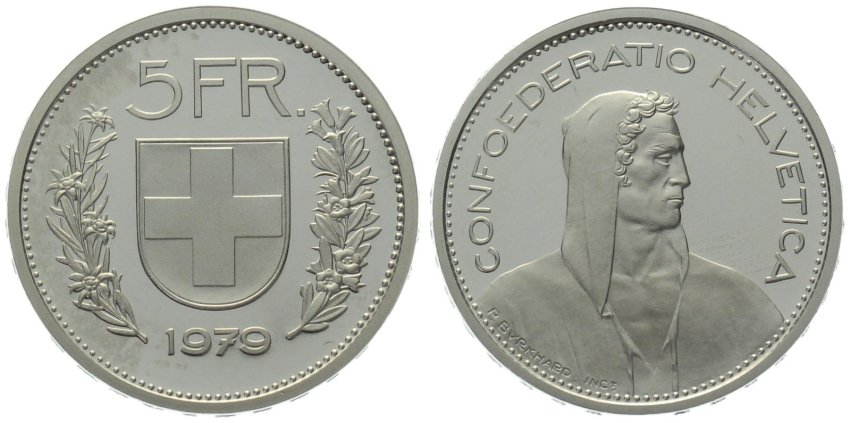 5 Franken 1979 ohne Münzzeichen