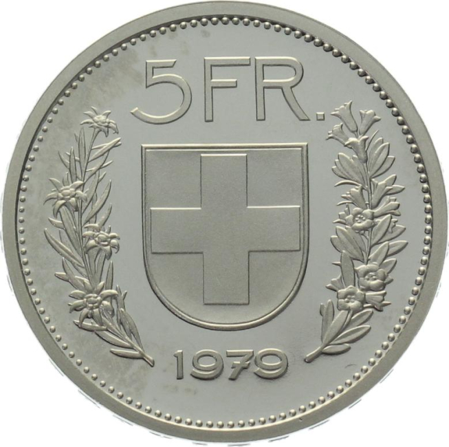 5 Franken 1979 ohne Münzzeichen