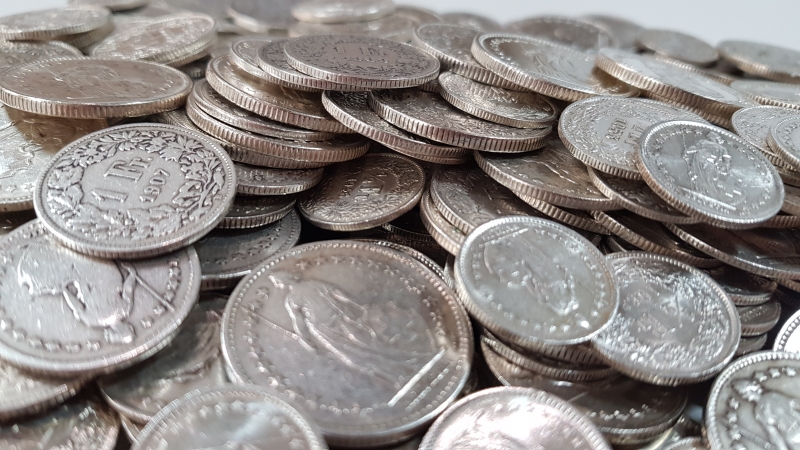 1 kg Schweizer Silbergeld 1/2 Franken, 1 Franken & 2 Franken bis 1967