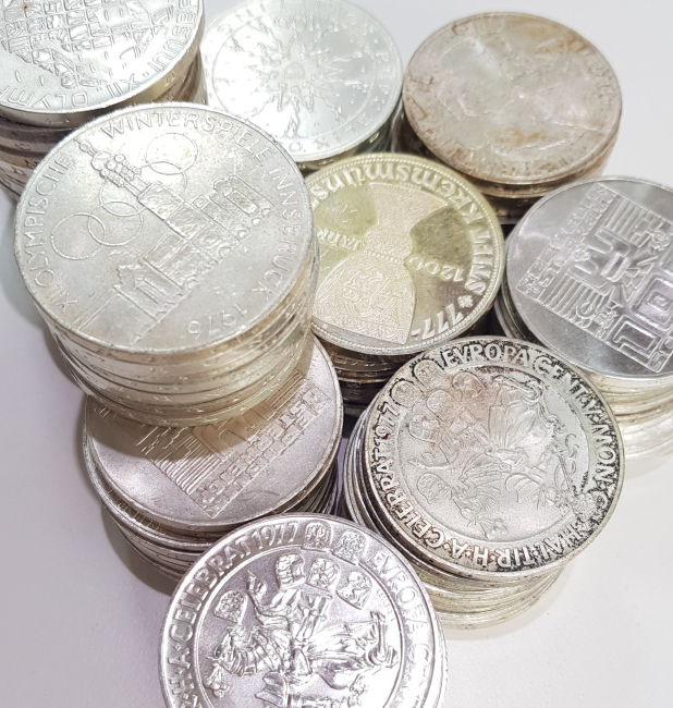 0.814 kg Österreich 100 Schilling Silbermünzelot