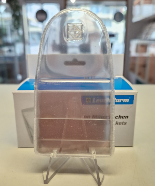 Münz-Hüllen aus glasklarer PVC-Folie, 50 x 50 mm, 100er-Packung