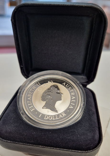 Australien 1 Dollar 1998 Kookaburra - 1 Unze Feinsilber - Privymark "Irland"