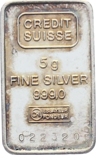 5 Gramm Silberbarren Credit Suisse