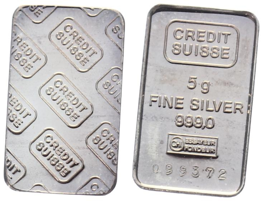 5 Gramm Silberbarren Credit Suisse