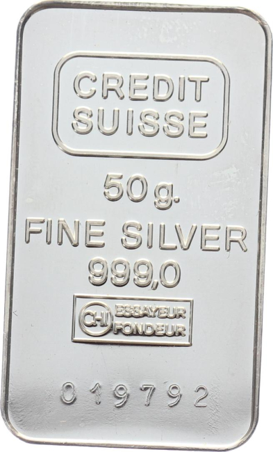 50 Gramm Silberbarren Credit Suisse