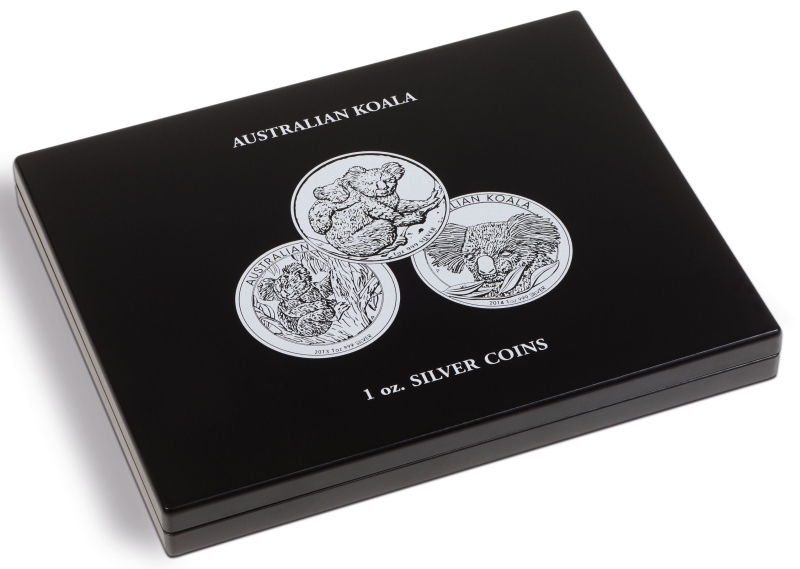 Münzkassette Voltima für 20 Silbermünzen „Australian Koala“ in den Original-Kapseln