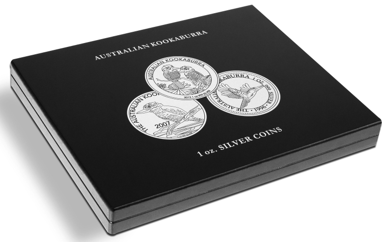 Münzkassette Voltima für 20 Silbermünzen „Australian Kookaburra“ in den Original-Kapseln