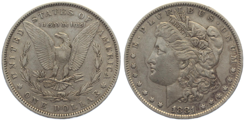 USA 1 Dollar 1881 o. Mzz. Typ Morgan