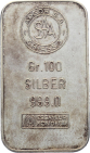 100 Gramm Silberbarren Argor SA - Chiasso / Precious Metals