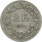 2 Franken 1901 B - seltener Jahrgang