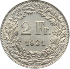 2 Franken 1931 B - vorzüglich bis unzirkuliert